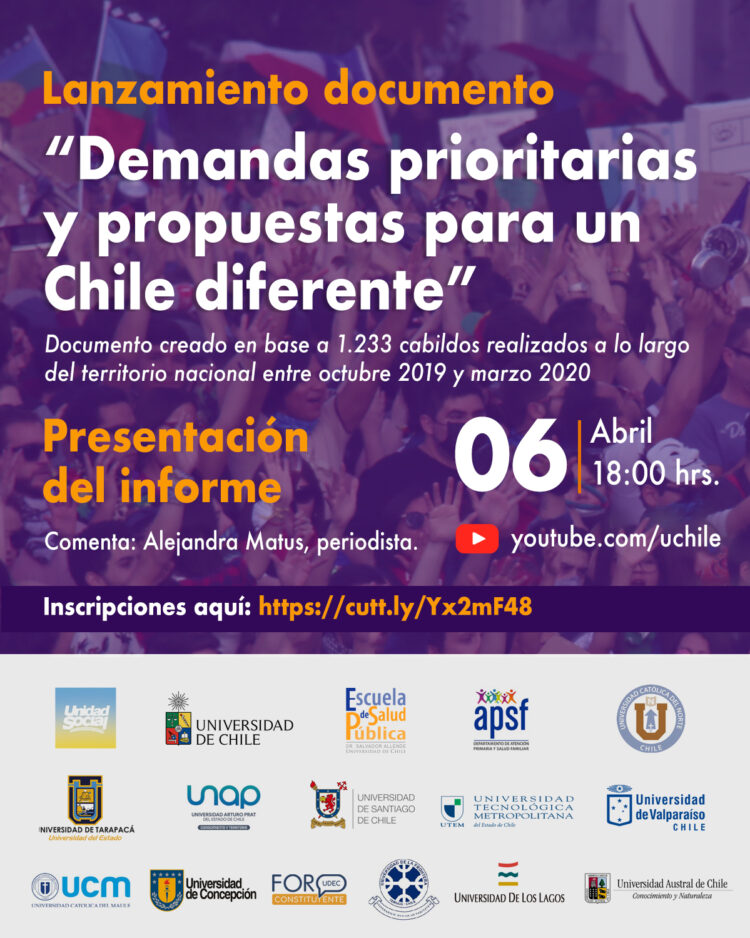 Lanzamiento informe: Demandas prioritarias y propuestas para un Chile diferente