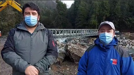 Labor conjunta entre MOP y Municipio de Cisnes permiten concretar instalación del puente “Pampita”