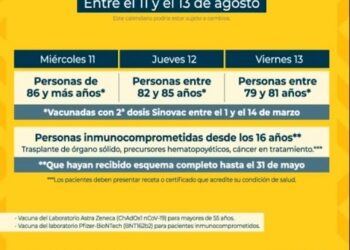 Dosis de refuerzo comienza a partir de este miércoles 11 de agosto