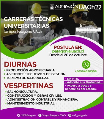 Admisión 2022: Campus Patagonia UACh abre postulaciones para carreras técnicas universitarias