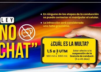 “Ley No Chat”: Carabineros insta a conductores a no revisar el teléfono celular mientras vayan en desplazamiento y prevenir los accidentes de tránsito