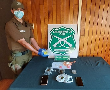 Carabineros del OS-7 junto a la Fiscalía de Chile Chico detienen a dos personas por infracción a la Ley de Drogas