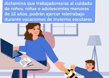 Trabajadores con hijos menores de 12 años pueden realizar teletrabajo o trabajo a distancia durante las vacaciones de invierno debido a alerta sanitaria