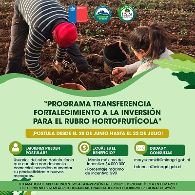 Invitan a agricultores hortofrutícolas a postular a programa de incentivo a la inversión