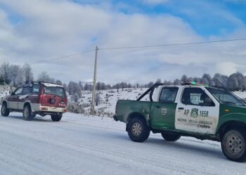 Ante nieve caída Carabineros de Coyhaique llama a conductores a planificar los viajes y verificar las condiciones técnicas del vehículo
