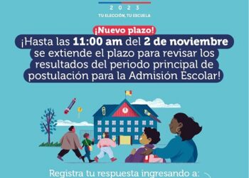 Hasta el 2 de noviembre se extiende el plazo para revisar los resultados de postulación para la Admisión Escolar 2023