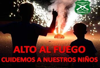 Carabineros llama a prevenir accidentes graves en año nuevo: “No más fuegos artificiales”