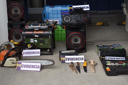 PDI y Fiscalía esclarecen seis robos ocurridos durante el fin de semana en diferentes puntos de la región