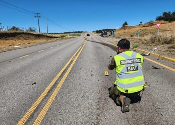 Carabineros de la SIAT junto a la Fiscalía investigan colisión de alta energía en Ruta 7 sur