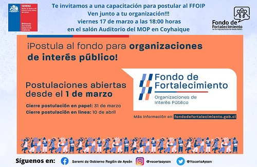 Seremi de Gobierno invita a organizaciones sociales de la región a postular al FFOIP