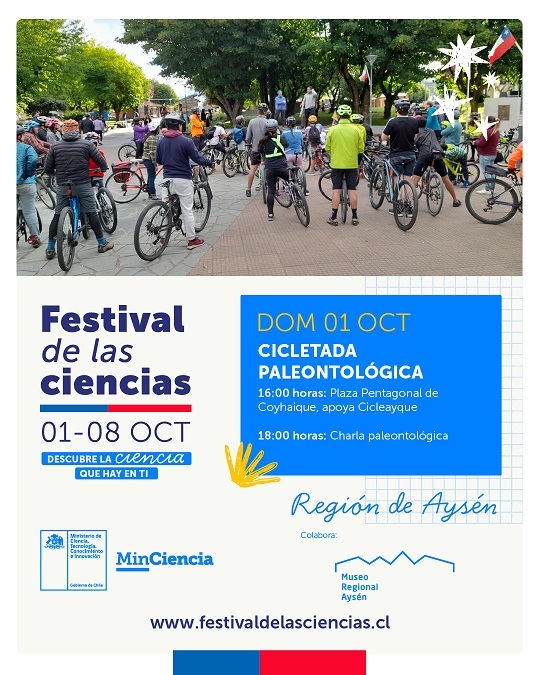 Cicletada y charla paleontológica darán el vamos al Festival de las Ciencias en Coyhaique