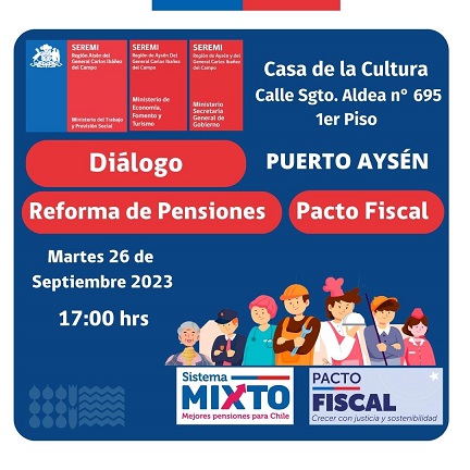 Puerto Aysén: Invitan a encuentro por la Reforma de Pensiones y Pacto Fiscal