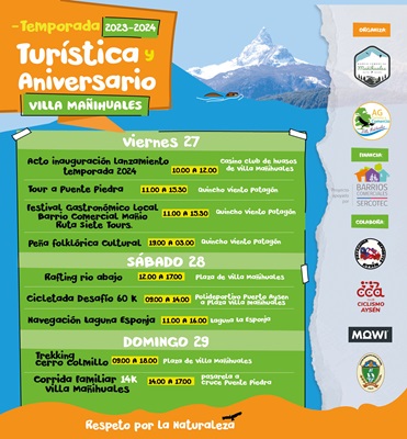 En Mañihuales invita a tres días de actividades por lanzamiento de temporada de turismo 2023-2024
