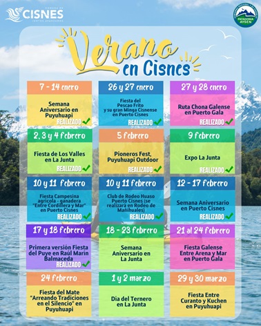 CISNES SUMA NUEVAS ACTIVIDADES A SU PROGRAMA “VIVE EL VERANO EN CISNES”