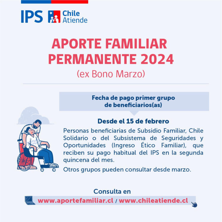COMIENZAN PRIMEROS PAGOS DEL APORTE FAMILIAR PERMANENTE, EX BONO MARZO