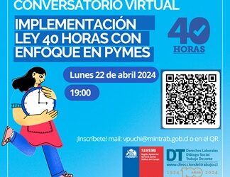 Invitan a conversatorio virtual este lunes 22 de abril para aclarar dudas sobre la implementación de la ley 40 horas enfocado en Pymes del comercio