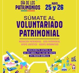 INJUV BUSCA 1.000 PERSONAS PARA SER PARTE DEL DÍA DE LOS PATRIMONIOS