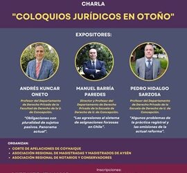 Corte de Coyhaique invita a charla «Coloquios Jurídicos en Otoño»