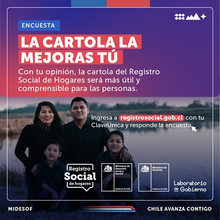 DESARROLLO SOCIAL Y FAMILIA INVITA A RESPONDER ENCUESTA ONLINE SOBRE EL REGISTRO SOCIAL DE HOGARES