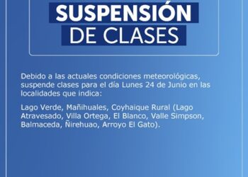 Suspensión de clases en algunas localidades de la comuna de Coyhaique