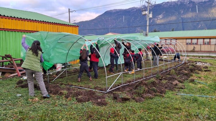 Colegio Sagrada Familia recibe un invernadero por parte de la Municipalidad de Aysén