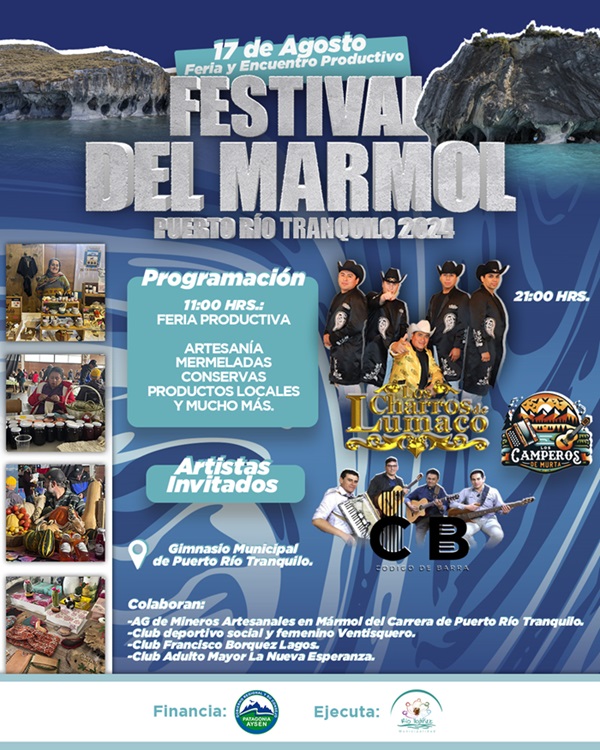 “GRAN FERIA PRODUCTIVA FESTIVAL DEL MÁRMOL 2024” DE PUERTO RÍO TRANQUILO