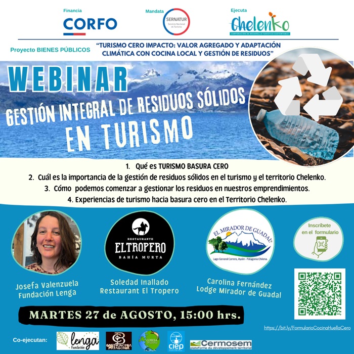 Corporación Chelenko realizará nuevo webinar: Esta vez enfocado en gestión de residuos en el turismo