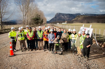 Autoridades regionales destacan el avance de la ruta X-608, sector cruce Teniente Vidal-Lago Atravesado
