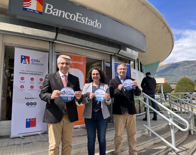 COLOCAN SELLO CHILE CUIDA EN BANCO ESTADO PARA DAR ATENCIÓN PREFERENTE A PERSONAS CUIDADORAS DE LA REGIÓN DE AYSÉN