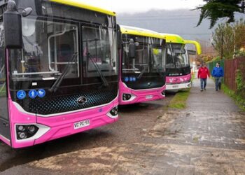 Gobernador regional y alcalde de Aysén entregan buses eléctricos para adultos mayores y estudiantes