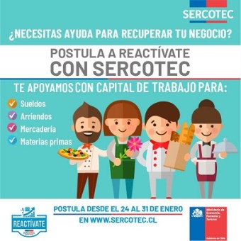 tehuelche noticias: MINISTERIO DE ECONOM&Iacute;A LANZ&Oacute; NUEVO PROGRAMA &ldquo;REACT&Iacute;VATE CON SERCOTEC&rdquo; PARA AYUDAR A LAS PYMES EN SU CAPITAL DE TRABAJO
