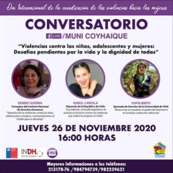 tehuelche noticias: Municipalidad de Coyhaique y Sernameg invitan a participar de conversatorio para generar conciencia sobre la violencia contra las mujeres