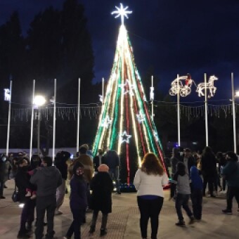 tehuelche noticias: ORNAMENTACI&Oacute;N NAVIDE&Ntilde;A  CON VARIEDAD DE LUCES RESALT&Oacute; EN PLAZA DEL PIONERO EN COYHAIQUE
