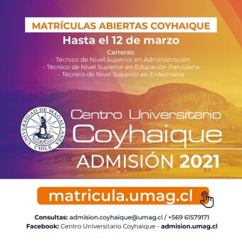 tehuelche noticias: Centro Universitario Coyhaique invita a estudiantes a matricularse hasta este viernes