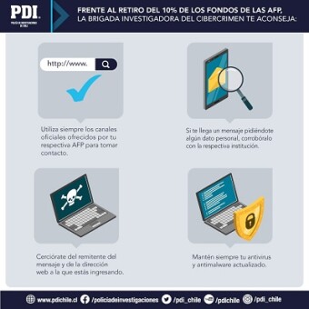 tehuelche noticias: Tercer retiro de AFP: PDI entrega recomendaciones para evitar caer en estafas